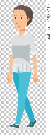 Illustration where men wearing short sleeved shirts are walking Illustration where men wearing short sleeved shirts are walking 35920719