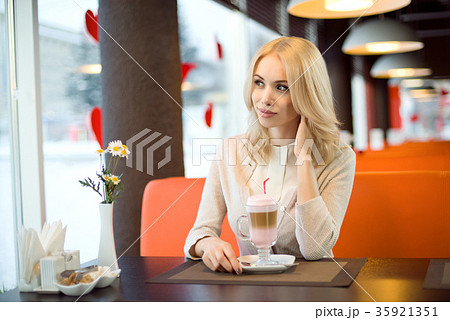 young woman in Cafe young woman in Cafe 35921351