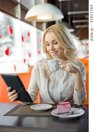 young woman in Cafe young woman in Cafe 35921364