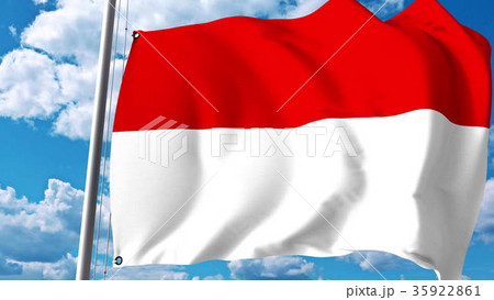Waving flag of Hesse, a state of Germany. 3D 35922861