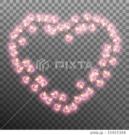 Glowing lamp heart isolated on transparent Glowing lamp heart isolated on transparent 35925308
