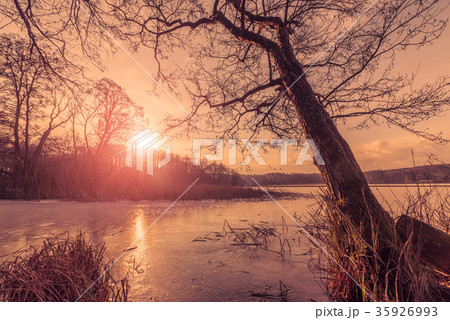 Rural landscape with a beautiful sunset 35926993