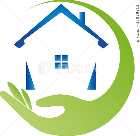 Hand and house, real estate, logo 35929818