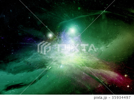 Stars, dust and gas nebula in a far galaxy 35934497