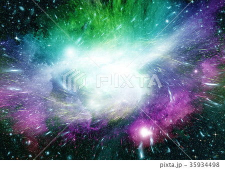 Stars, dust and gas nebula in a far galaxy 35934498