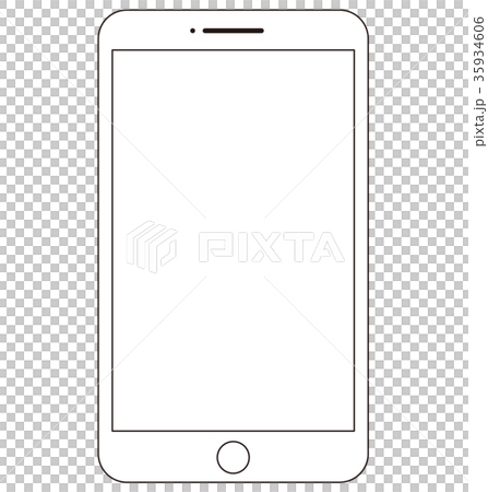 スマホ スマートフォン 白黒アイコンのイラスト素材