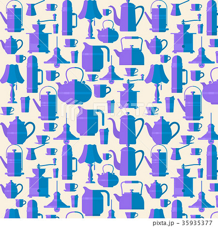 Seamless pattern with scratched coffee related 35935377