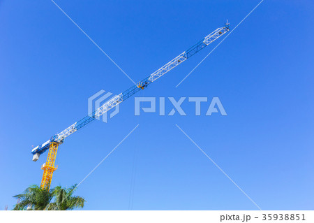 construction crain on clear blue sky construction crain on clear blue sky 35938851