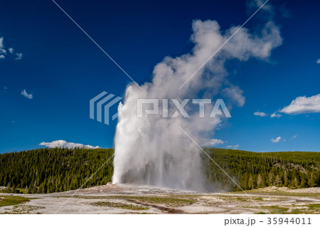 Old Faithful geyser in Yellowstone National Park 35944011