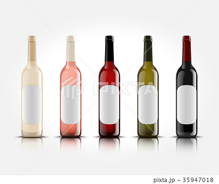 3d realistic vector wine bottles on white 35947018