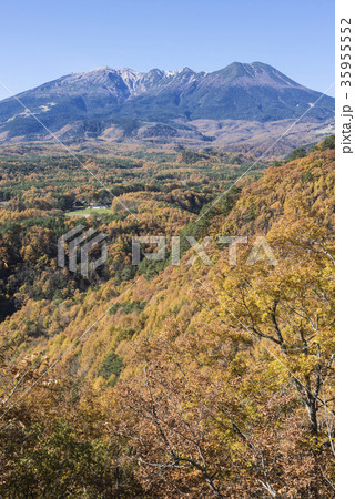 秋晴れの九蔵峠と御嶽山 35955552