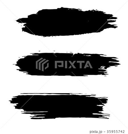 set of grunge artistic brush strokes in black set of grunge artistic brush strokes in black 35955742