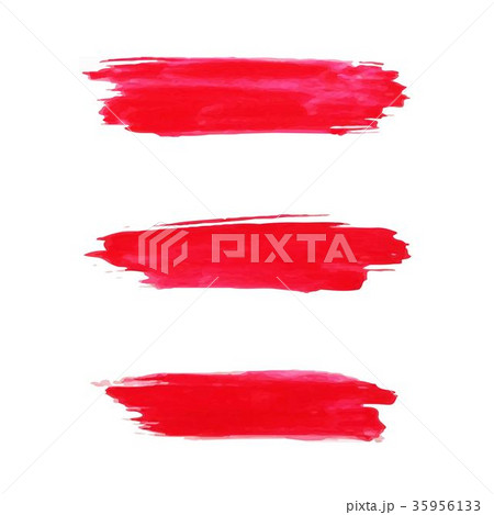 set of grunge artistic brush strokes in red color  35956133