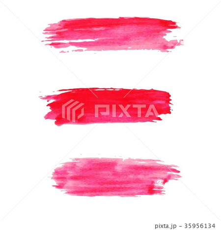 set of grunge artistic brush strokes in red color  35956134
