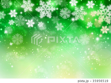 緑色背景雪 35956519