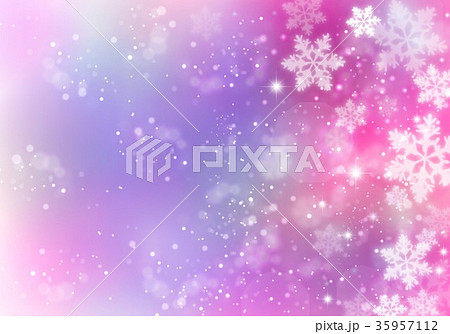 ピンク色背景雪のイラスト素材