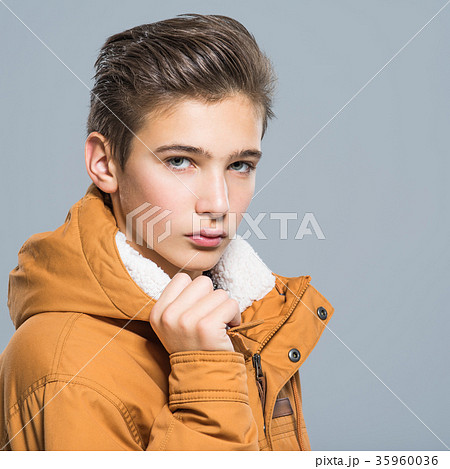 Teenage boy in winter clothes 35960036