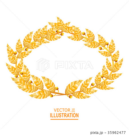Laurel Crown. Greek Wreath With Golden Leaves Laurel Crown. Greek Wreath With Golden Leaves 35962477
