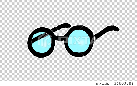 丸メガネのイラスト素材