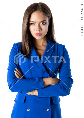 Beautiful young woman in blue dress Beautiful young woman in blue dress 35966619