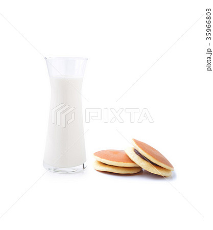 glass of milk and dorayaki glass of milk and dorayaki 35966803