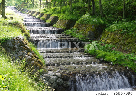 牛伏川フランス式階段工　長野県松本市にある明治時代に建造した砂防施設　国重要文化財 35967990