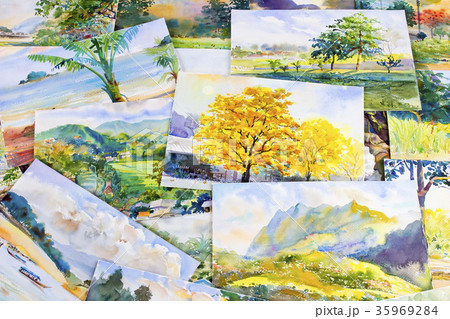 Watercolor paintings photography including memorie Watercolor paintings photography including memorie 35969284