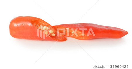 Red Hot chili peppers isolated on white background Red Hot chili peppers isolated on white background 35969425