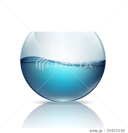 fishbowl with water isolated on a white background fishbowl with water isolated on a white background 35972530