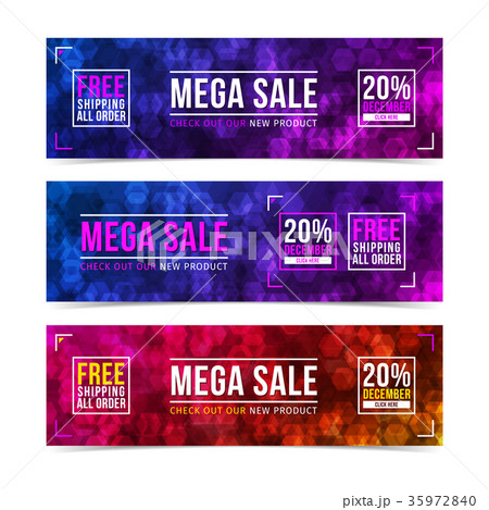 Mega Sale web banners template design. 35972840