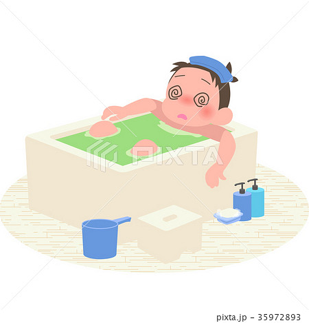 お風呂でのぼせる男性のイラスト素材 35972893 Pixta