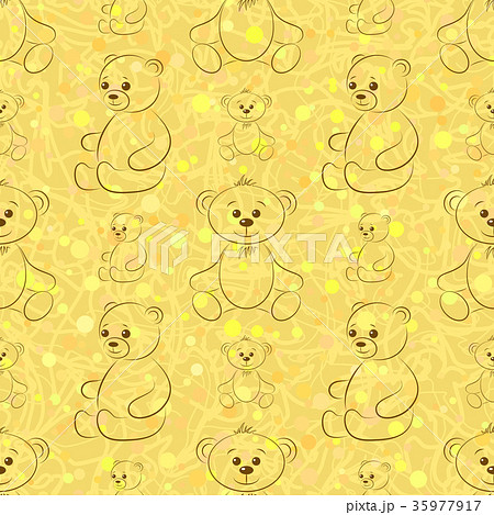 Teddy Bears Contours, Seamless 35977917