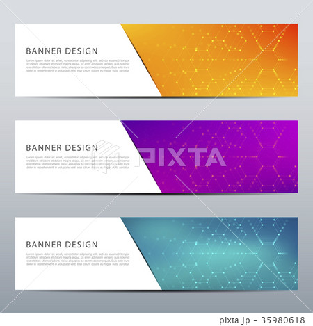 Set of abstract banner design, dna molecule Set of abstract banner design, dna molecule 35980618