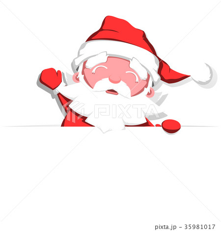 Santa Claus holding blank banner 35981017