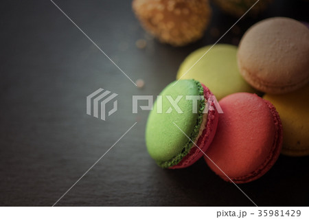French colorful macarons 35981429