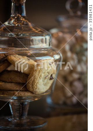 Oatmeal cookie in glass jar 35981431