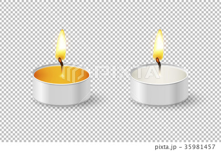 Realistic tealight candle icon set isolated on 35981457