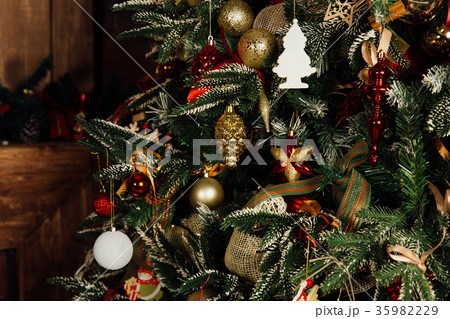 Christmas tree decorations. Close-up. Christmas tree decorations. Close-up. 35982229