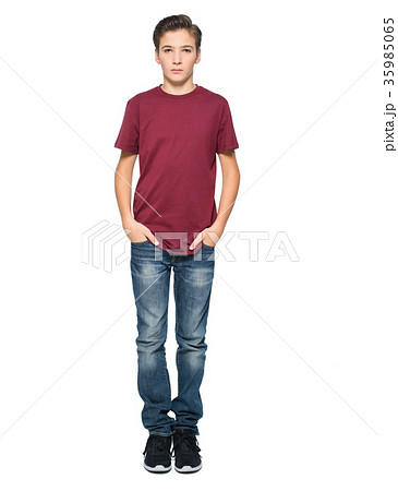 Photo of teenage young  boy posing at studio 35985065