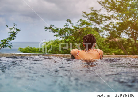 Latina girl in pool 35986286