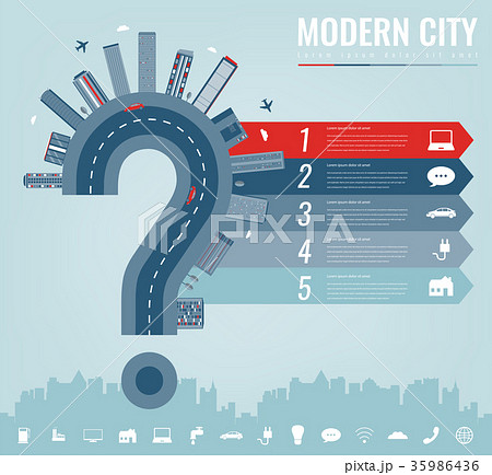 City infographics set with charts and other 35986436