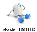 Robot fell skating. 3d illustration 35986883