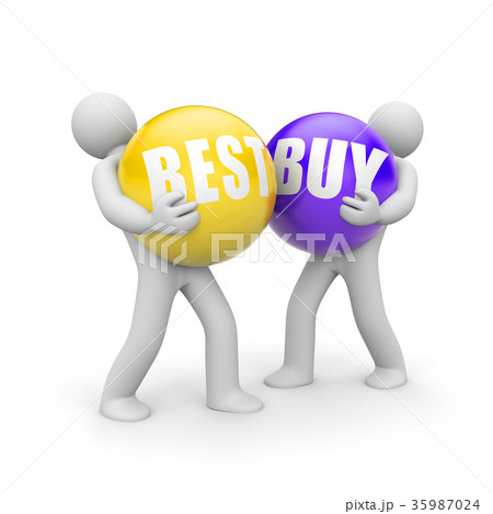 People with BESTBUY words balls. 3d illustration 35987024