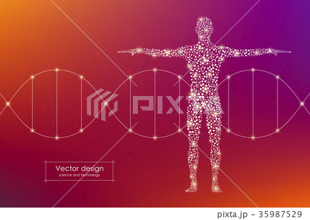 Abstract human body with molecules DNA. Medicine Abstract human body with molecules DNA. Medicine 35987529