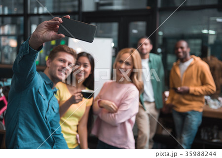 Pleasant positive professionals are making photo 35988244