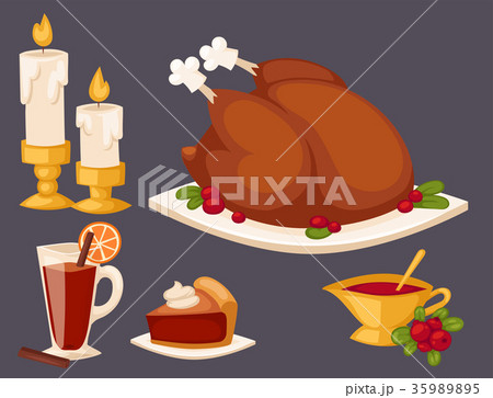 Happy thanksgiving day design holiday objects Happy thanksgiving day design holiday objects 35989895