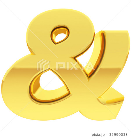 Gold ampersand sign with gradient reflections Gold ampersand sign with gradient reflections 35990033
