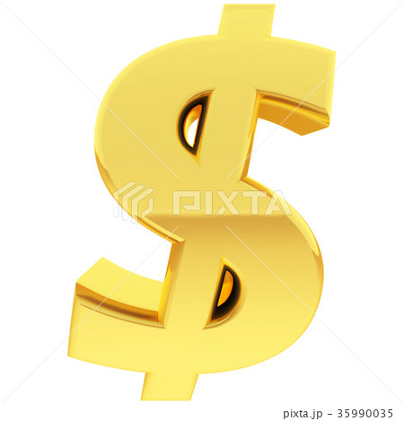 Gold dollar sign with gradient reflections Gold dollar sign with gradient reflections 35990035