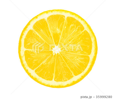 lemon slice half cut isolated on white background lemon slice half cut isolated on white background 35999280