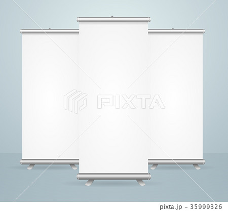 Realistic Detailed 3d Template Blank White Roll Up Realistic Detailed 3d Template Blank White Roll Up 35999326